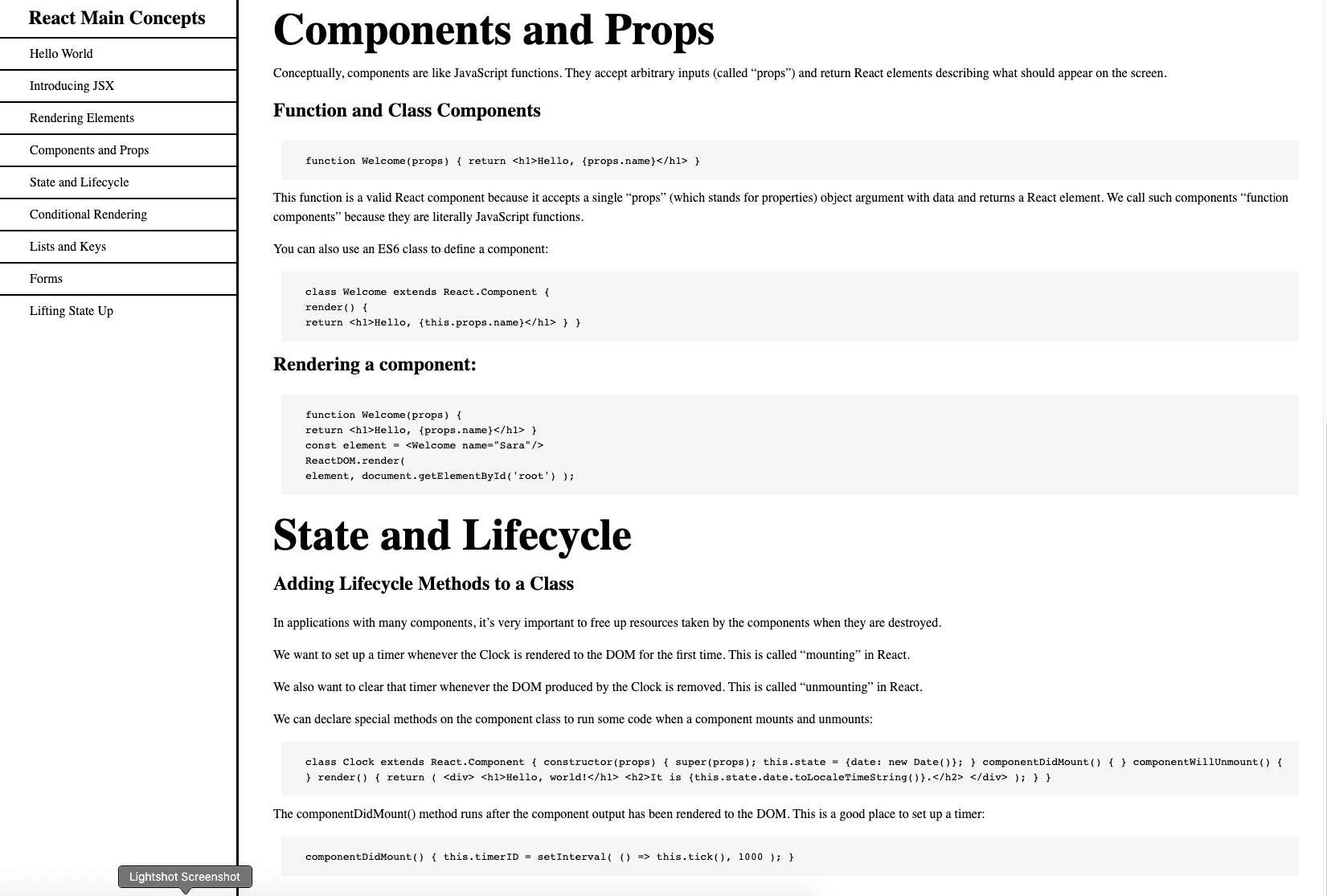 Documentation Page